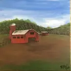 Hand Painted Barn Barn Yard Acrylic On Canvas. By RB Wallace Painting Nov. 2020