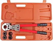 Manual Pressing Tool Kit with 360° Head, 16-32mm Pipe Crimping Set with Case
