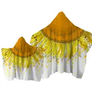 Yellow Spots and Sunflower Towel with Hood
