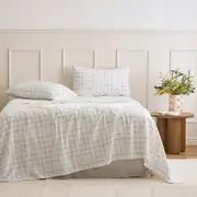 Natural Check Cotton Flannelette Sheet Set [HABBPRINFL25A]