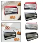 Bread Bin with Roll Lid Multipurpose Metal Bread Box for Pantry Bakery Home
