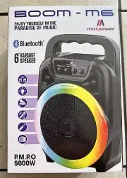 Maxpower BOOM M6 6" Portable Karaoke speaker with LED lights NEW