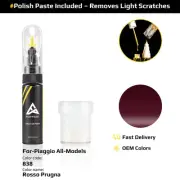 Touch Up Paint For Piaggio All Models 838 Rosso Prugna With Polish Paste