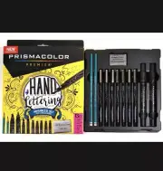 1- PRISMACOLOR Premier Hand Lettering Advanced 13 Pieces Markers Pencils Eraser