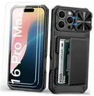 for iPhone 16 Pro Max Case iPhone 16 Pro Max, 6.9" Black with Screen Protector