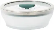 Anyday Microwave Cookware Medium Shallow Dish, Heat-Resistant Borosilicate Glass, Microwave Steamer, Rice Cooker, Dishwasher Safe, Kale