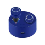 TWS-F1 bluetooth Earphone Headphone With Charger Box CVC6.0 Noise Cancelling BLUE COLOR