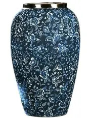 [SOGA] Mini Floral Medium Ceramic Flower Vase 30x19cm in Blue/White