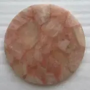 21" Round Pink Quartz Coffee Table Crystal Healing Stone Counter Desk Home Decor