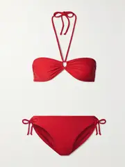 [Norma Kamali] Norma Kamali - Jason Cutout Halterneck Bikini - Red - large large Red