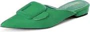 Fericzot Mule Slippers for Women,Slingback Buckle Flat Pointed Toe Backless Mule Slides Suede Slip On Loafers