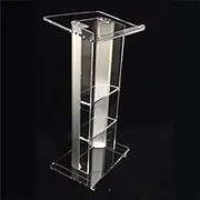 Acrylic Pulpit Podium Stand - Clear, Luxurious Elevated Reading Table - 47 Tall Transparent Church Podium Stand - Easy to Assemble