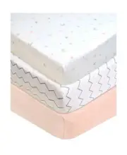 Natural Cotton Value Jersey Knit Fitted Portable Mini Crib Sheet Girl Mattresses