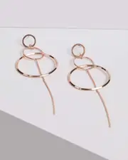 Rose Gold Drop Circle Earrings