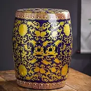 EKDJSN Ceramic Decorative Garden Stool, Chinese-Style Drum Stool, Glazed Accent Stools, Multifunctional Decorative Garden Stools - Side Table, Planter Stand(Purpple)