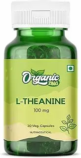 Organic Zing L-Theanine GMP Quality Assured, Kosher, Vegan | 100mg | 30 capsules