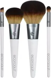 4 pc Makeup Travel Soft Brushes by Ecotools Blending Blush Eyeshadow Eyeliner