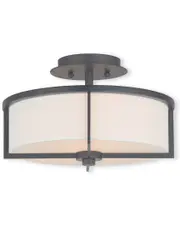 Livex Wesley 2-Light Bronze Ceiling Mount