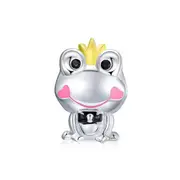 Frog Prince Charm Bead Animal Genuine 925 Sterling Silver Compatible With Pandora Bracelets