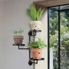 Creative Rotating window plant stand Green Plant Potted Metal plant frame Home