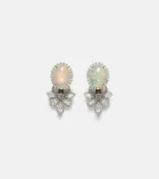 [Yeprem] Yeprem Reign Supreme 18kt white gold earrings with opals and diamonds One Size silver