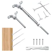 T316 Stainless Steel Adjustable Angle 3.2mm Cable Railing Kit/Hardware for Wood Post，Marine Grade for 3.2mmWire Rope,0-180-Degree Angle & Easy Installation, Silver (30
