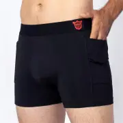 Nest Eggs Double Pocket Boxer Brief Underwear Mens Trunk-M