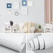 Self Adhesive Wallpaper Waterproof Linen Real Texture 10M Bedroom Laundry Dining White