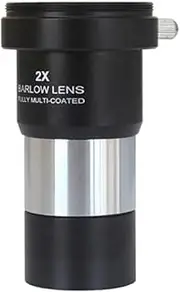 1.25 Inches 2X Multiplier Lens 2X Double Barlow Metal for Astronomical Telescope Accessories