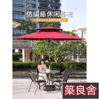 在飛比找樂天市場購物網優惠-中柱傘 戶外遮陽傘 戶外中柱傘桌椅帶遮陽傘庭院花園室外露臺陽