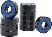 HAUAGEZWU 608RS ABEC-9 Skateboard 608-Black Scooter Bearings 8x22x7 Mm 10Pcs 608 V RS Surface Black PA66 Cage 608 Ball Bearing