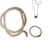 COMBO OF TULSI AND PANCHDHATU KADA/BRACELET WITH RUDRAKSHA LOCKET RELIGIOUS GIFT