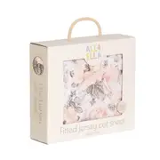 Organic jersey fitted cot sheet - Soft Floral