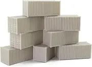 Evemodel C8720JJ 8pcs HO Scale 1:87 Shipping Container Blank Uncolored Cargo Box (20ft)