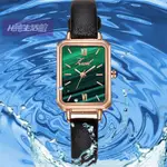 【熱賣】手錶手錶女錶複古網紅 時尚小綠錶防水 孔雀石綠盤手錶
