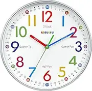 Telling Time Teaching Clock - Learning Clock for Kids - Kids Wall Clocks for Bedrooms - Kids Wall Clock- Silent Analog Kids Clock for Teaching Time,for School Classrooms Playrooms and Kids Bedrooms