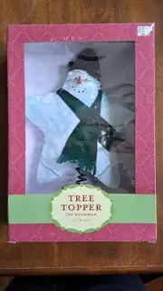 Vintage Target Christmas Tree Topper Snowman Star Tin Rustic Holiday Country New