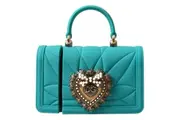Dolce & Gabbana Turquoise Silicone Devotion Heart Cover Hand Bag Airpods Case