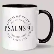 Psalm 91: God Is My Refuge And Fortress Ceramic Coffee Cup, Coffee Mug