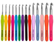 Mdoker Extra Long Crochet Hooks Size(2.25mm-10mm) Ergonomic Grip Soft Handles...