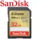 【SanDisk 晟碟】32GB 100MB/s Extreme SDHC SD UHS-I V30 U3 記憶卡(平輸)