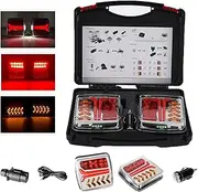 Trailer Lighting, Magnetic Wireless Lighting LED Set, Trailer Lighting 24 V, LED Magnetic Rear Lights, Truck Rear ECE EMV Tested for Trailers, Trucks, Caravans