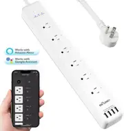 Smart Power Strip with 4 USB 6 Charging Port Multi Plug Extender Work W/ Google