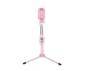 Rotatable Mini Bluetooth Self-timer Lever Remote Control Telescopic Rod Tripod Mobile Phone Photo Bracket-Pink