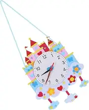 BRIGHTFUFU 1 Set DIY Non Woven Cartoon Clock Kit for Creative Hand Made Clock Making Materials Fun Educational Craft for Families Kindergartens Parent Activities Bright Colors for Cognition