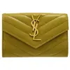 YSL 414404 MONOGRAM 信封釦式零錢卡包.芥末黃