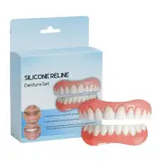 Bikenda Silicone Denture Liner Kit Denture Reliner Veneers Snap in Teeth