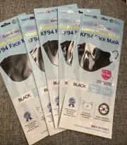 5PCKS Black KF94 Disposable Face Mask Adult Face Cover