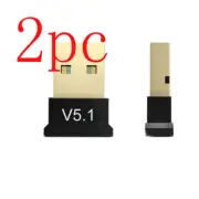 2pcs USB Bluetooth Transmitter 5.1 Receiver Audio Dongle Wireless Adapter PC