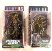 SET OF 2 NECA ALIENS XENOMORPH WARRIOR + BATTLE DAMAGED VERSION 7" FIGURES MIB